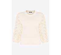 zero - Feinstrickpullover mit 3D Blüten eggnog - Gr. - 40