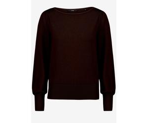 zero - Feinstrickpullover mit U-Boot Ausschnitt chocolate plum - Gr. - 36