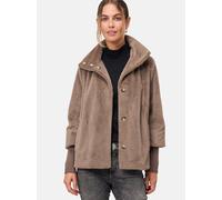Fellimitatjacke ZERO "zero Damen Fellimitat-Jacke mit Stehkragen", Damen, Gr. 40, grau (desert taupe), Stoff, Obermaterial: 100% Polyester. Ärmelfutter: ohne Futter., unifarben, casual, figurbetont, L