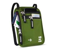 Zero Grid Reisepasshülle zum Umhängen mit RFID-Schutz, Reise-Brustbeutel für Damen und Herren, Wald, Large, Classic