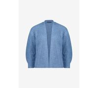 zero Damen Grobstrickjacke offener Style S, Middle Blue Melange