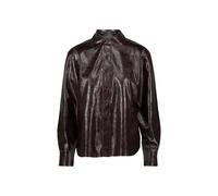 zero Damen Hemdbluse im Lederlook Knopfleiste 34, Palazzo