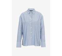 Hemdbluse ZERO "Damen mit Streifen", Damen, Gr. 42, blauweiß, Web, Obermaterial: 65% Polyester, 35% Viskose, bedruckt, figurumspielend kurz, eng, Blusen Hemdbluse (19504943-42) blauweiß