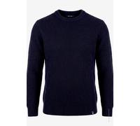 Strickpullover ZERO "Herren mit Rundhalsausschnitt", Herren, Gr. L, blau (deep sky), Obermaterial: 34% Polyamid, 34% Wolle, 29% Viskose, 3% Polyester, figurbetont lang, Pullover Strickpullover, Plain/