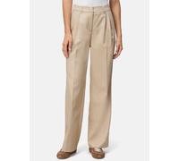 Stoffhose ZERO "Damen Hose mit Bundfalten 32 Inch", Damen, Gr. 38, Normalgrößen, beige (classic beige), Web, Obermaterial: 50% Polyester (Recycled), 34% Polyester, 14% Viskose, 2% Elastan. Besatz: 63%