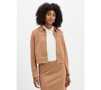 Jackenblazer ZERO "zero Damen Jacke in Wildlederoptik", Damen, Gr. 36, cinnamon swirl, Stoff, Obermaterial: 95% Polyester, 5% Elastan. Ärmelfutter: ohne Futter., aufgeraut, casual, figurbetont normal,