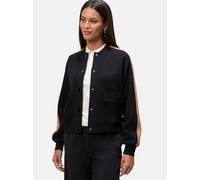 Jackenblazer ZERO "zero Damen Jacke mit Kontraststreifen", Damen, Gr. 36, patch schwarzcamel, Stoff, Obermaterial: 63% Polyacryl, 37% Polyamid. Ärmelfutter: ohne Futter., unifarben, casual, figurumspi