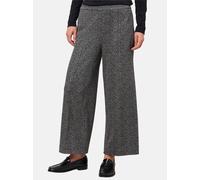 Stoffhose ZERO "zero Damen Jacquard-Hose weites Bein 26 Inch", Damen, Gr. 42, Normalgrößen, schwarz-weiß (schwarzcream), Obermaterial: 52% Polyester, 46% Viskose, 2% Elastan. Ärmelfutter: ohne Futter.