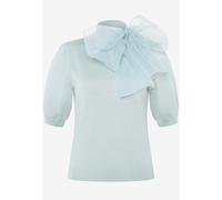 zero - Kurzarmpullover mit Schleife silver blue - Gr. - 40