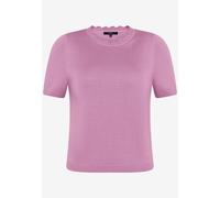 zero - Kurzarmpullover mit Wellensaum smoky grape - Gr. - 42