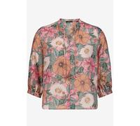 zero - Locker geschnittene Bluse mit floralem Print pink/orange - Gr. - 44