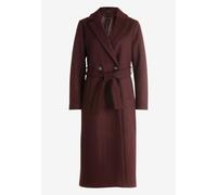 Wintermantel ZERO "zero Damen Mantel Wolloptik mit Bindegürtel", Damen, Gr. 44, weiß (palazzo), Stoff, Obermaterial: 100% Polyester. Ärmelfutter: ohne Futter., unifarben, casual, figurbetont normal, V