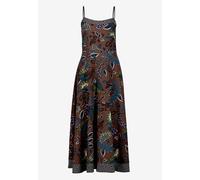 zero - Maxikleid mit floralem Muster Brown/Petrol - Gr. - 36