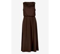 Zero - Midikleid tailliert mit Wasserfallausschnitt chocolate plum - Gr. - 36