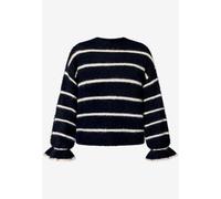 zero - Pullover gestreift mit Wolle patch dark blue/cream - Gr. - S