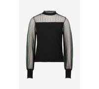 Strickpullover ZERO "Damen mit transparenten Ärmeln", Damen, Gr. 38, schwarz beauty, Strick, Obermaterial: 72% Viskose, 28% Polyester, durchscheinend, festlich, figurbetont normal, eng Bündchen kontra