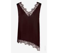 zero - Satin-Top mit Spitze Chocolate Plum - Gr. - 34