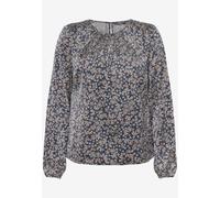 zero - Satinbluse mit Druck dark bluecream - Gr. - 36