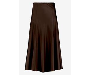Zero - Satinrock Maxi mit Gummibund chocolate plum - Gr. - 38