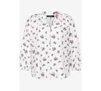 Schlupfbluse ZERO "Damen mit Blumen", Damen, Gr. 36, cream, pink, Obermaterial: 11% Polyester, 89% Viskose, bedruckt, figurumspielend normal, V-Ausschnitt, Bündchen, Blusen Schlupfbluse (84715755-36)