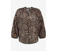 zero - Schlupfbluse mit Leoprint beige/black - Gr. - 34