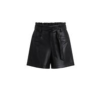 zero - Shorts Lederoptik mit Bindegürtel black beauty - Gr. - 36