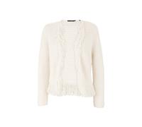 Strickjacke ZERO "zero Damen Strickjacke mit Fransen", Damen, Gr. 34, beige (creamweiß), Strick, Obermaterial: 83% Polyacryl, 17% Baumwolle. Ärmelfutter: ohne Futter., Strukturmuster, casual, figurbet