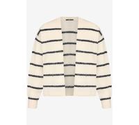 Strickjacke ZERO "Damen mit Streifen offener Style", Damen, Gr. M, patch cream, dunkelblau, Strick, Obermaterial: 49% Polyester, 21% Polyester, 15% Polyamid, 8% Polyacryl, 5% Wolle, 2% Elasthan, gerin