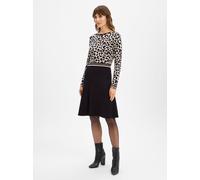 Strickkleid ZERO "Damen Strickkleid mit Leomuster", Damen, Gr. 34, Normalgrößen, schwarzcream, Strick, Obermaterial: 78% Viskose, 22% Polyamid. Ärmelfutter: ohne Futter., bedruckt, figurbetont kurz, U