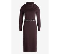 zero Damen Strickkleid mit Gürtel 38, Chocolate Plum