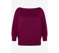Strickpullover ZERO "Damen mit Carmenausschnitt", Damen, Gr. 38, magenta lila, Obermaterial: 60% Viskose, 40% Baumwolle, unifarben, figurbetont normal, Carmenausschnitt, Bündchen, Pullover Strickpullo