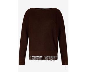 Zero - Strickpullover mit Spitzenkante Chocolate Plum - Gr. - 38