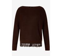 zero - Strickpullover mit Spitzenkante Chocolate Plum - Gr. - 44