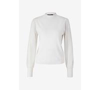 zero Damen Strickpullover mit transparenten Ärmeln 42, Offwhite
