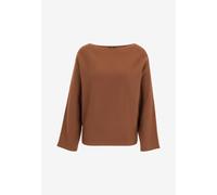 zero - Strickpullover mit U-Bootausschnitt braun - Gr. - 34