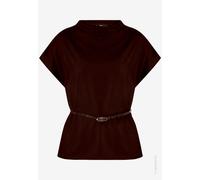 Kurzarmshirt ZERO, Damen, Gr. 42, braun (chocolate plum), Web, Obermaterial: 47% Baumwolle, 47% Modal, 6% Elasthan, unifarben, körpernah hüftbedeckend, Rundhals, abgesteppte Kante, Shirts, Sommershirt