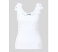 zero Tanktop mit floralen Applikationen in Offwhite, Größe 38