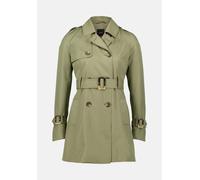 Trenchcoat ZERO "zero Trenchcoat mit Bindegürtel", Damen, Gr. 38, grün (pale khaki), Web, Obermaterial: 100% Polyester. Ärmelfutter: ohne Futter., clean, casual, figurbetont normal, Langarm eng, Mänte