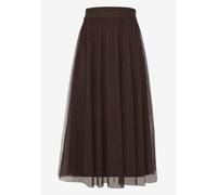 Midirock ZERO "Damen mit Falten", Damen, Gr. 40, chocolate plum, Tüll, Obermaterial: 100% Polyester, transparent, ausgestellt lang, Röcke, Material (90093368-40) chocolate plum