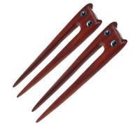 Zerodeko 2 Stück Katzen Haarnadel Braun Doppelt Katzenform Retro Vintage Haarnadel für Alltag und Partys