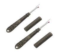 Zerodeko 2 Stück Vintage Nahttrenner mit Schutzkappe Ergonomisches Nähentfernungswerkzeug für Präzises Entfernen von Fäden Stichen und Stickereien Sicheres Handnähzubehör für Näh