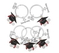 Zerodeko 5 Stück pack Schlüsselanhänger mit Absolventenhut und Buch Abschlussgeschenk für Schulabgänger Strapazierfähiges Material Handlich für Taschen und Schlüsselbund