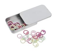 Zerodeko 50 Stück Metall Maschenmarkierer Spiralringe mit Aufbewahrungsbox Leichte Abnehmbare Strick und Häkelclips für Socken und Rundstricknadeln Tragbares Strickzubehör für