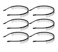 Zerodeko 6 Stück pack Zahnkamm Stirnbänder aus Stahl mit Satinbezug Rutschfest und Fest Fixierend Elegantes Haarzubehör für Dickes Haar im Alltag