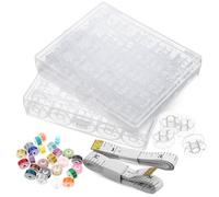 Zerodeko Kompaktes Nähzubehör Satz mit 50 Kunststoff Garnspulen und 2 Softmaßbändern Verhindert Verheddern für Haushaltsnähmaschinen und Stickmaschinen