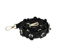 Zerodeko Pu Leder Schultergurt mit Blumenmuster für Damen Taschen Dekorativer und Leichter Umhängetaschen Ersatzriemen für Kleiner Tote Taschen in Schwarz