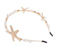 Zerodeko Seestern Perlen Haarreif Damen Haarschmuck Stirnband Perlen Modischer Haarreif Brautfrisur Hochzeitsfeier Alltag Party Geschenk