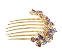 Zerodeko Strass Haarkamm Seitlich Violett Strass Haaraccessoire Für Damen Hochzeit Braut Schmuck Haarkamm Clip Für Abschlussball Und Party