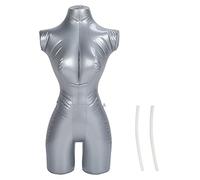 Zerodis Aufblasbare Weibliche Schaufensterpuppe, Halber Körper mit Armen Torso Top Shirt Form Display Dummy Modell Körper Kleidung Fenster Display Rack für Kleidung Display