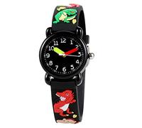 Zerodis Kinderuhren mit 3D Cute Cartoon Pattern PVC Band wasserdichte Quarzuhr für 3-10 Jahre alte Mädchen Jungen(Dinosaurier)